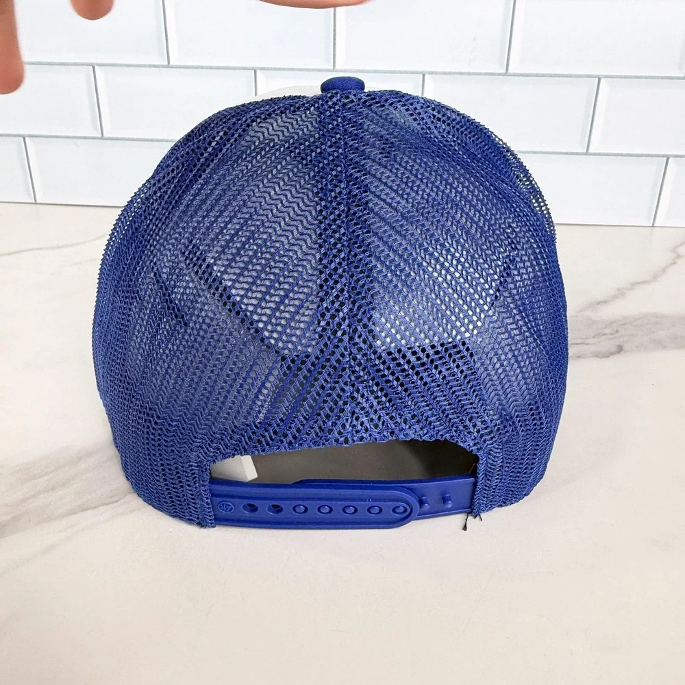Texas Rangers Hat Cap Snap Back Mens One Size Blue White MLB Baseball 47 Trucker